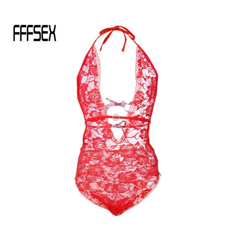 Fffsex 5 Colors Lace Lingerie Sexy Erotic Teddies Bodysuit Women Spaghetti Strap Lace Underwear