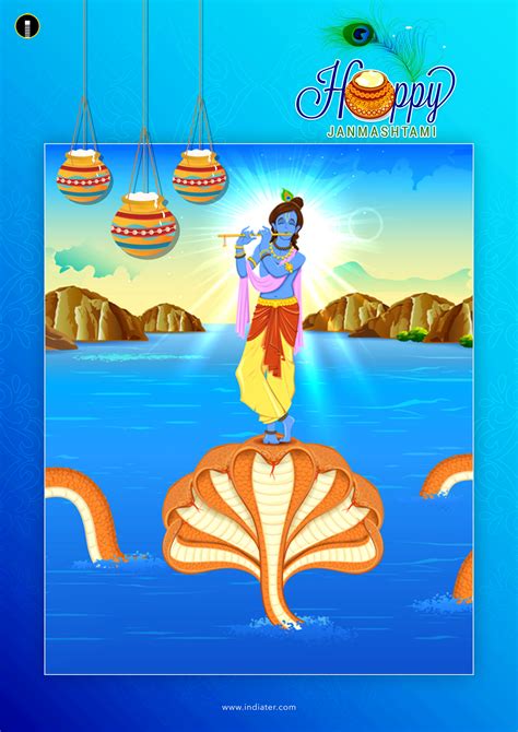 Happy Krishna Janmashtami Poster Design With Best Wishes Free Download