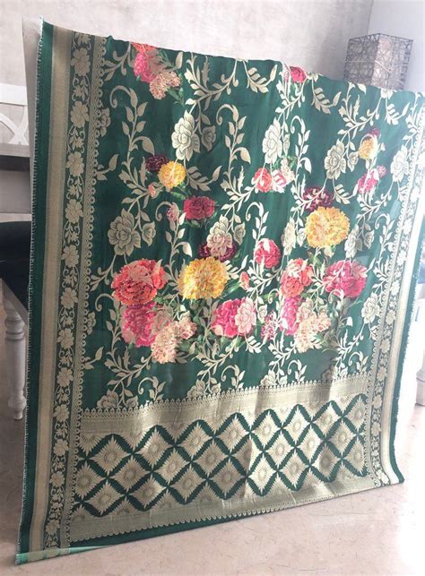 By ordering online valentine's day flower delivery in india for her/him on valentine's day, you will ensure that your presence is felt by them. Green Gold Floral Brocade Stole,Indian Fabric,Banarasi ...