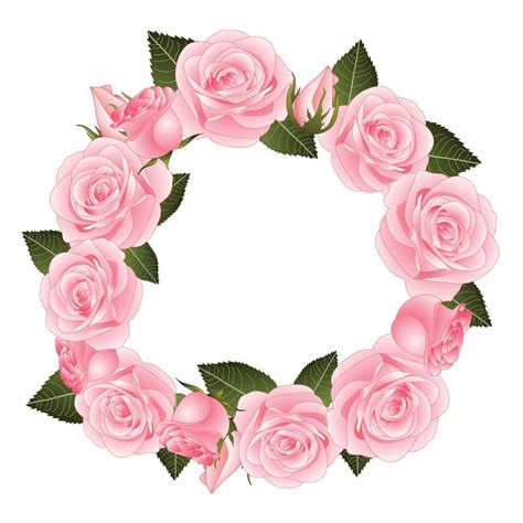 Pink Rose Flower Wreath 5129308 Vector Art At Vecteezy