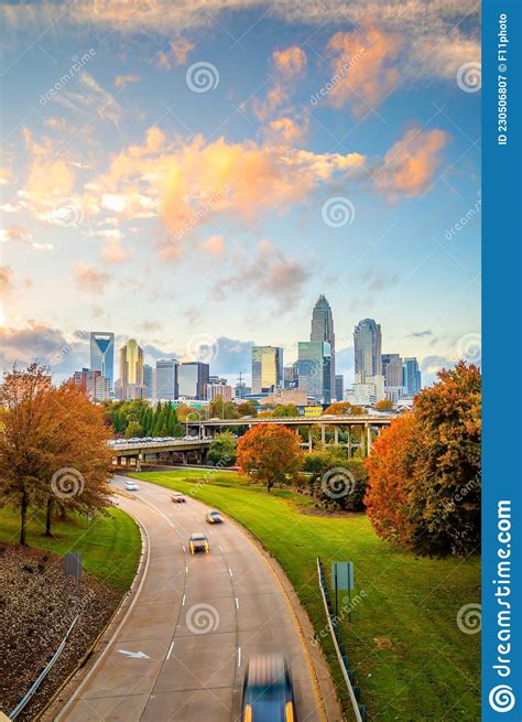 Charlotte City Downtown Skyline Cityscape Of North Carolina Stock Image
