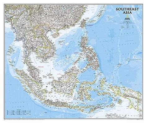 National Geographic Southeast Asia Classic Wall Map Laminated 38 X 32 Inches National