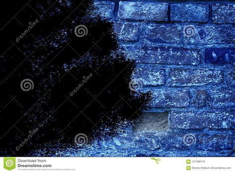 Grunge Ultra Blue Brick Wall Texture Cement Background