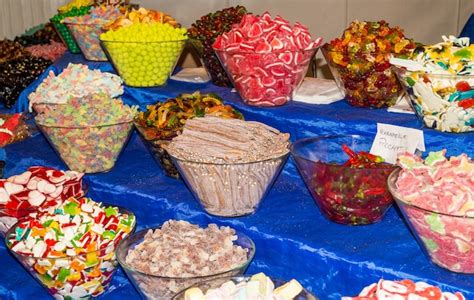 Premium Photo Sweet Sugar Candies On A Street Market Shop Table