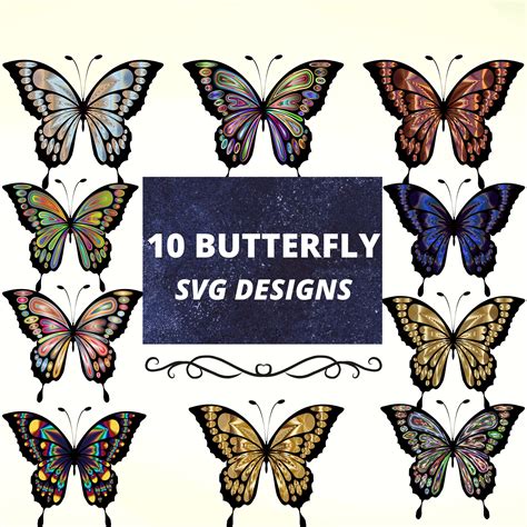Butterfly Svg Bundle 10 Butterfly Svg Files For Cricut Etsy Israel