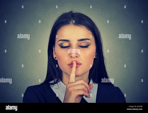 Female Finger Lips Shh Hi Res Stock Photography And Images Alamy