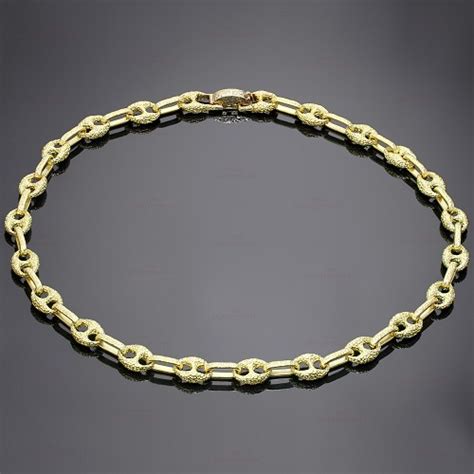 Gucci Solid 18k Yellow Gold Link Necklace Mtsj12913