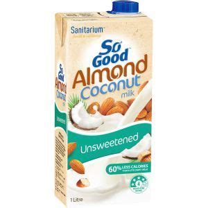 We used to go through a gallon of 2% milk every two days just from serving it to the kids at every meal. Sanitarium So Good Almond & Coconut Milk Unsweetened ...