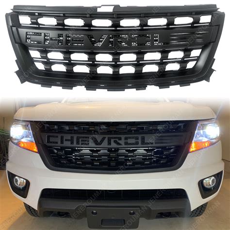 Grill Upper Matte Black For 2015 20 Chevy Chevrolet Colorado Front