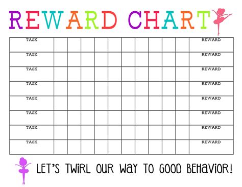 Printable Reward Chart The Girl Creative Intended For Blank Reward