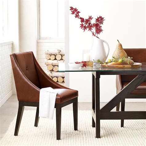 Shop for curved back chairs at crate and barrel. Curved Leather Dining Chair - Modern - Dining Chairs - by ...