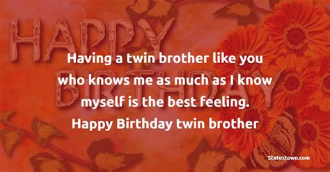 Having A Twin Brother Like You Who Knows Me As Much As I Know Myself Is