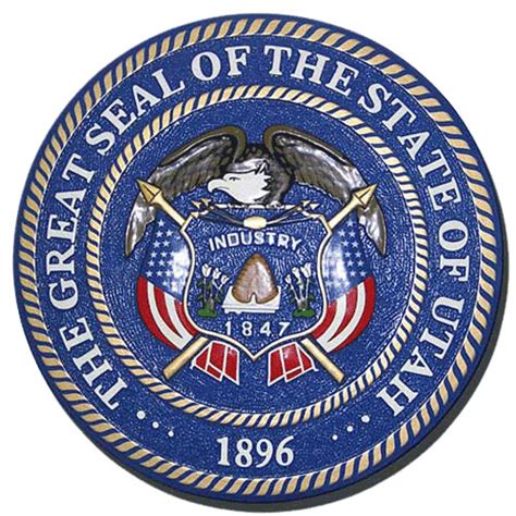 Utah State Seal Plaque American Plaque Company Military Plaques