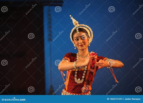 Gorgeous Sattriya Dancer Performing Sattriya Dance On Stage At Konark
