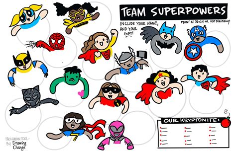 What Are Your Team Superpowers Free Superhero Graphic Recording For