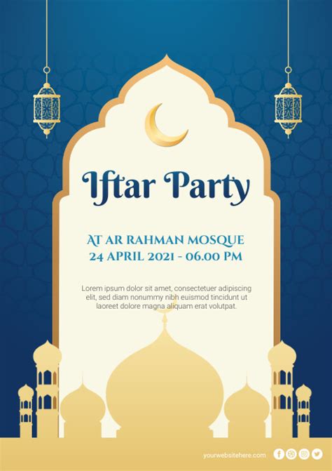 Ramadan Iftar Party Poster Template Postermywall