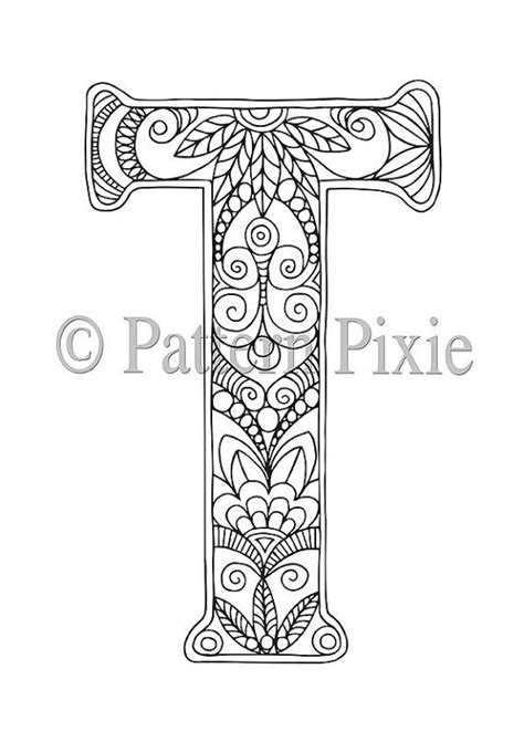 Letter T Coloring Pages For Adults Printable Color