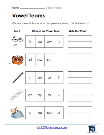 Vowel Teams Worksheets 15
