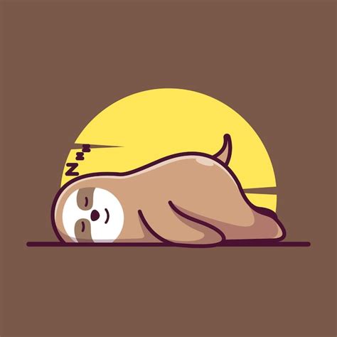 Premium Vector Cute Sleeping Slow Loris Mascot Illustration Vector Icon Flat Cartoon Concept