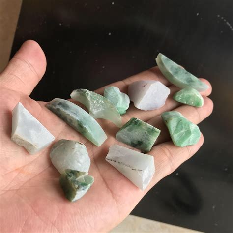 19pcs 1578g Natural Jadeite Green Raw Stone Burmese Grade A Etsy