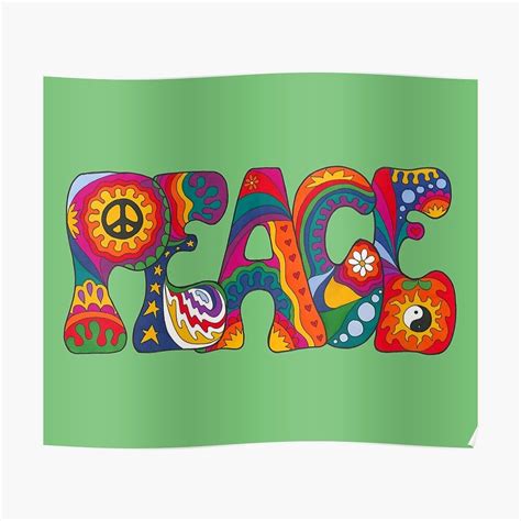 Psychedelic Peace Sticker By Kellie Espie Peace Poster Psychedelic