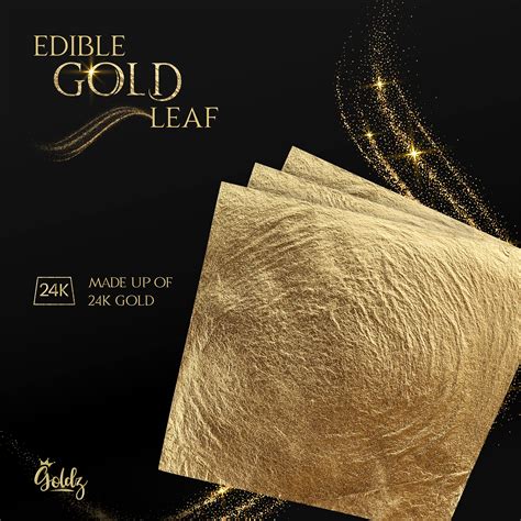 Buy 24k Genuine Edible Gold Leaf Real Gold Leaf Big Size 10cm X