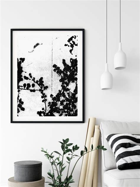 Abstract Botanical Printable Black And White Wall Art