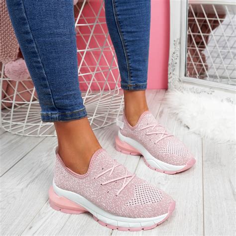 Womens Ladies Lace Up Chunky Mesh Trainers Running Sneakers Women Shoes