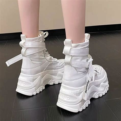 Cool Girls Shoes With Thick Bottoms And White Laces Elegachic Style