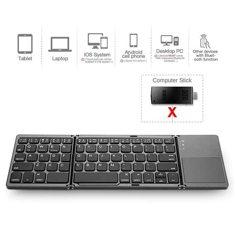 Wireless Foldable Mini Keyboard With Touchpad For Tablet Samsung Or