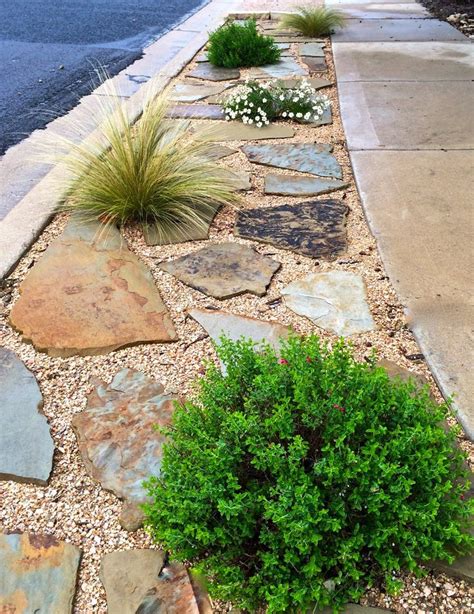 Pin By Kelly On Garden Xeriscape Front Yard Sidewalk Landscaping