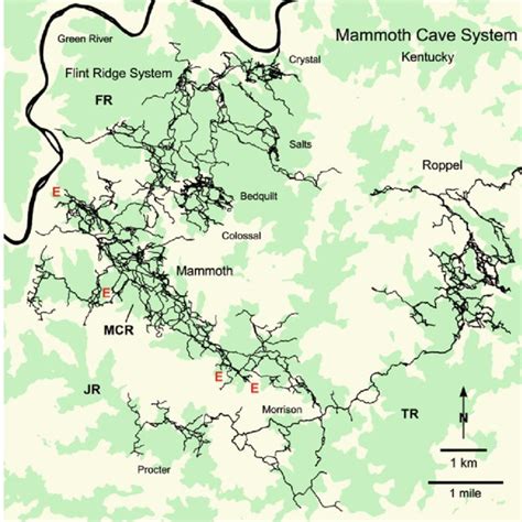 1 Map Of The Mammoth Cave System And Its Relation To The Green River