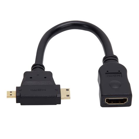 onn. Mini and Micro HDMI to HDMI Adapter, Black - Walmart.com