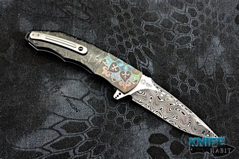 Andre Thorburn L53 Damasteel Engraved Zirconium And Shred Carbon Fiber