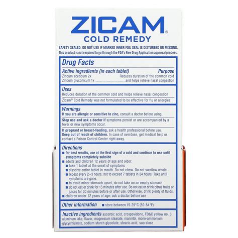 Zicam Cold Remedy Rapidmelts Citrus 25 Quick Dissolve Tablets
