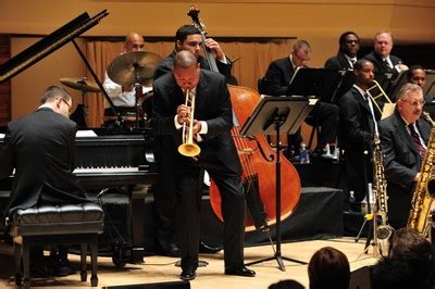 Wynton marsalis, herlin riley, eric reed, lincoln center jazz orchestra, ben wolfe, kent jordan, wessel anderson, victor goines, ted nash, gideon feldenstein, branford marsalis, ryan kysor, marcus printup, harry edison. Wynton Marsalis, Jazz at Lincoln Center Orchestra make up ...