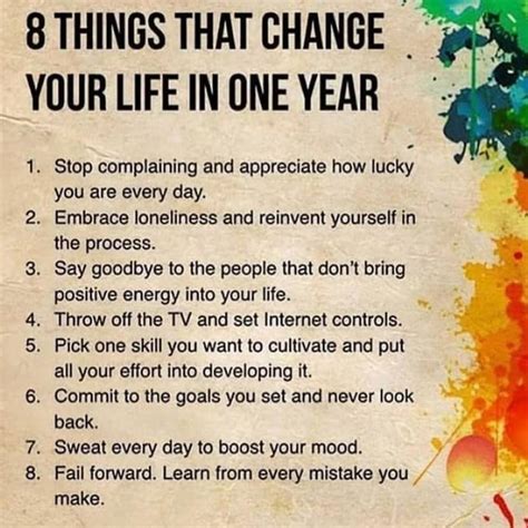 Eight Things That Will Change Your Life In One Year Quotes About