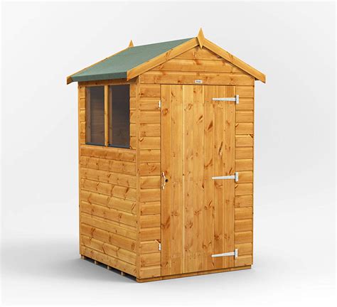 Power Sheds 4x4 Power Apex Wooden Garden Shed Size 4 X 4 Super