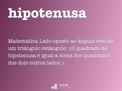 Hipotenusa Dicio Dicionário Online De Português