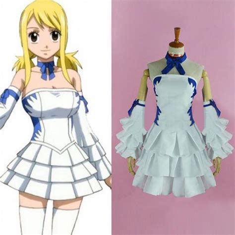 Custom Made Fairy Tail Cosplay Lucy Heartfilia White Dress Costume