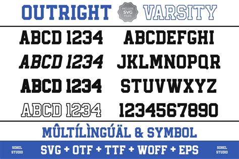 Outright Varsity Varsity Font Svg Sport Font College Font Etsy Australia