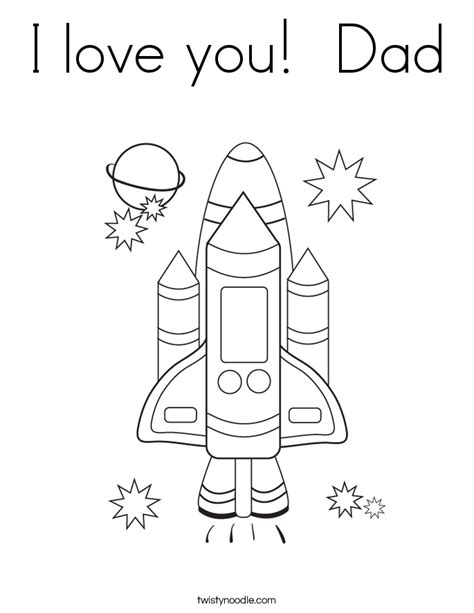 I love you Dad Coloring Page - Twisty Noodle