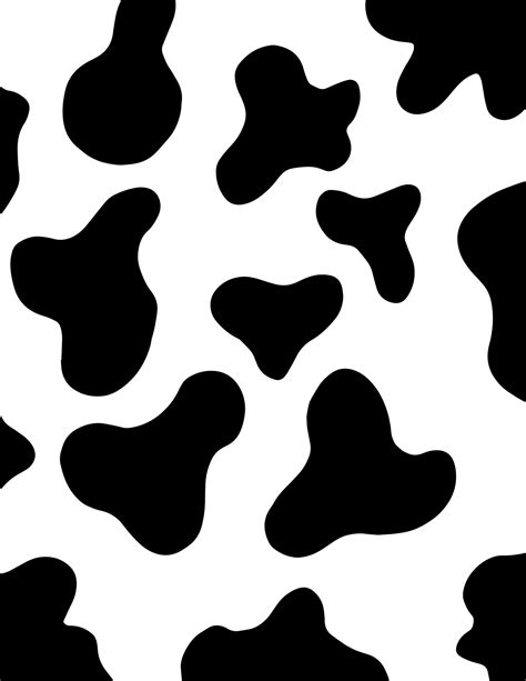 Black And White Large Cow Print Svg And Png Digital Cut File Etsy