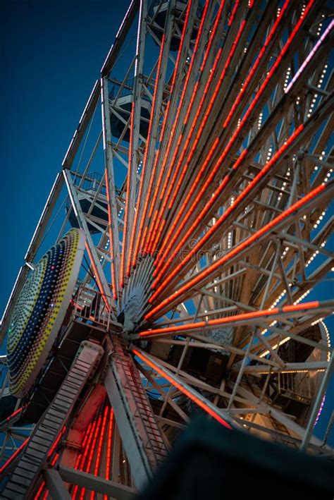 Ferris Wheel On Gillian`s Wonderland Pier In Ocean City Nj At Evening