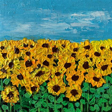 Sunflower Field Acrylic Painting Sunflower