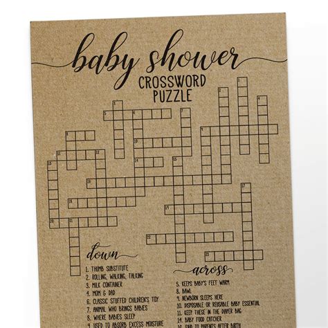 Juego Para Baby Shower Crucigrama Baby Shower Juegos Para Baby Shower