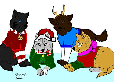 Merry Christmas Wolves By The1andonlyraven On Deviantart