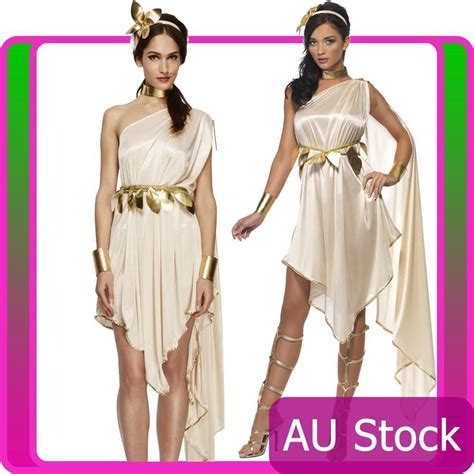 ladies fever roman greek goddess toga cleopatra costume fancy dress smiffys ebay
