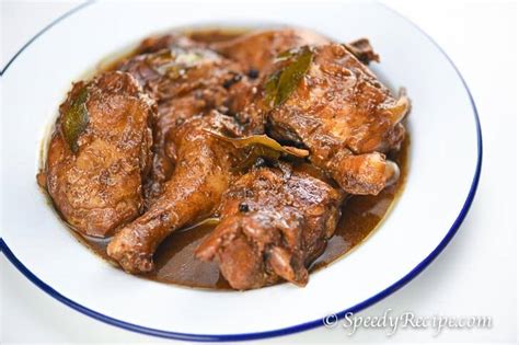 Filipino chicken adobo can be prepared with just chicken or a combination of chicken and pork. Chicken Adobo Recipe - speedyrecipe.com