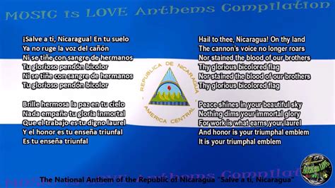 Nicaragua National Anthem With Music Vocal And Lyrics Spanish W